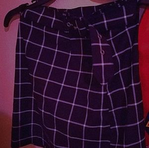 Black white striped skirt